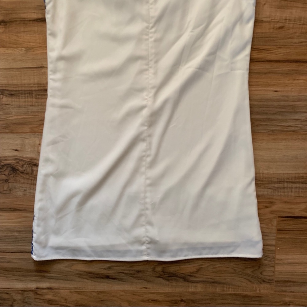 The Impeccable Pig Sleeveless White Dress W/ Blue - Picture 6 of 7